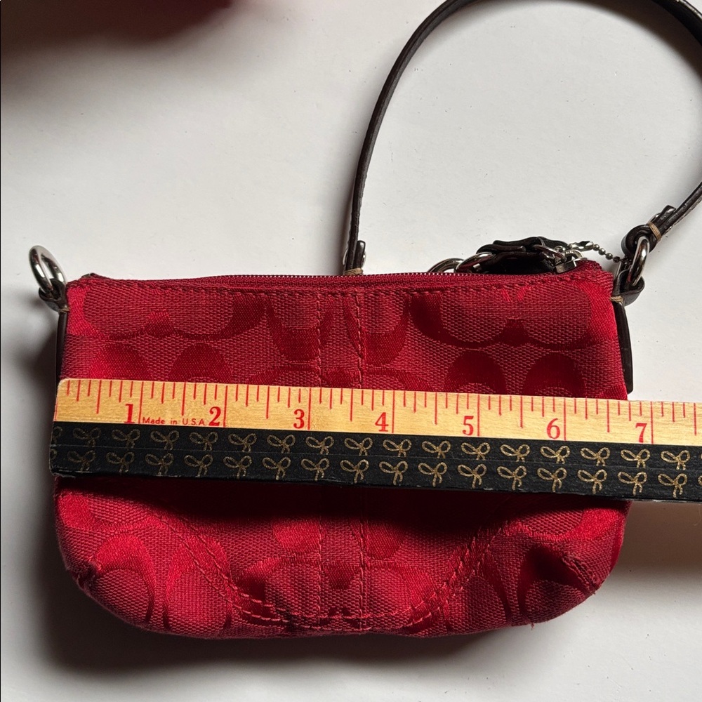 Coach Signature Mini Shoulder Bag Red MINI COACH RED SIGNATURE PURSE Y2K - Picture 9 of 17